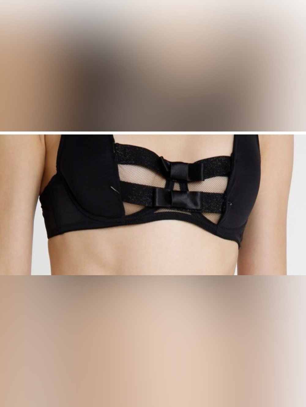 NEW Chantal Thomass Audacious Contour Black Underwire Bra with mesh ribbon front
